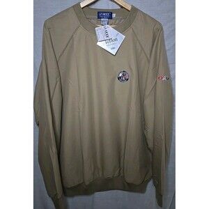 Vtg La Mode Active Sportswear Windbreaker Golf, Sz Large, DA Veterans, Tan, NWT